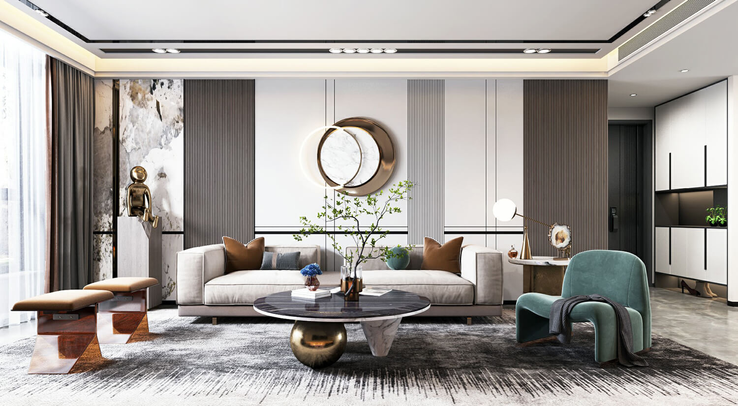 蟠龍小區(qū)125㎡現代輕奢風格案例